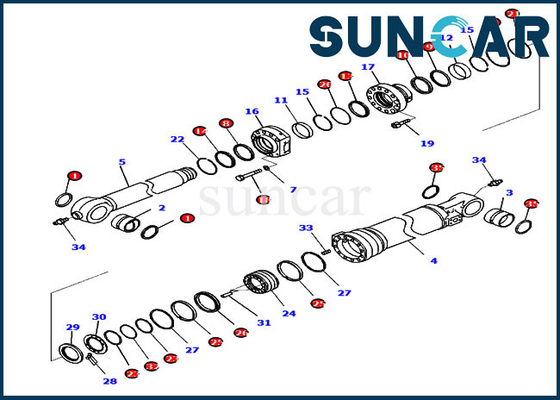 شراء 721-98-04350 دلو ختم أسطوانة عدة مقاومة التآكل PC290LCI-11 طقم خدمة استبدال كوماتسو online manufacture