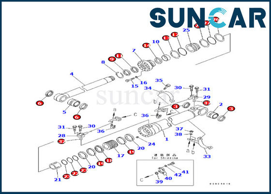 شراء 707-99-58050 يناسب PC240LC-7K PC240LC-8K Komatsu Boom Cylinder Seal Repair Kit online manufacture