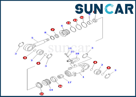شراء كوماتسو 707-98-24610 7079824610 طقم ختم أسطوانة رفع الشفرة يناسب PC25-1 PC25R-1 PC30R-7 online manufacture
