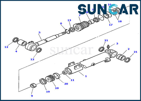 شراء 878000412 بوم أسطوانة ختم عدة ارتداء المقاومة استبدال PC30-7 كوماتسو حفارة الختم كيت online manufacture