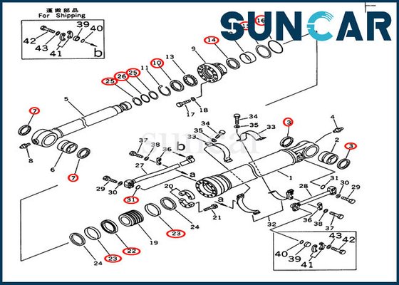 شراء 707-99-58110 طقم ختم أسطوانة الجرافة يناسب موديلات PC300LC-5 PC350-6 Komatsu Service Kit online manufacture