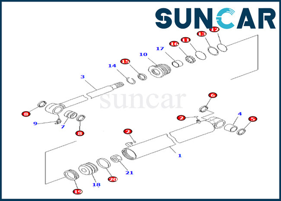 شراء 707-98-22890 7079822890 طقم خدمة أسطوانة سوينغ بوم كوماتسو يناسب PC27MR-3 PC27MR-2 online manufacture