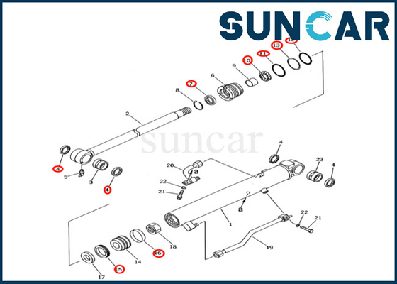 شراء 707-98-12211 7079812211 طقم ختم أسطوانة دلو كوماتسو يناسب PC27R-8 PC28UD-2 كوماتسو online manufacture