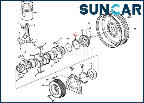 شراء عالية الجودة مقاومة للاهتراء ختم النفط العمود المرفقي VOE20441481 فولفو EC700B DEUTZ D16C D16E D13 online manufacture