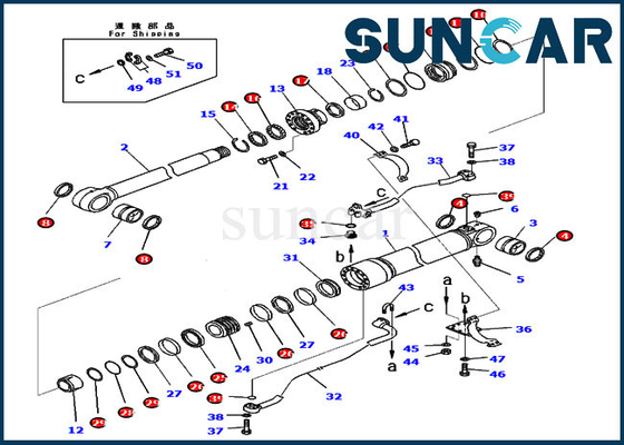 شراء 707-99-58031 7079958031 طقم خدمة ذراع الرافعة مجموعة ختم الأسطوانة لـ KOMATSU PC350-8 PC300-8 PC300LC-8 online manufacture