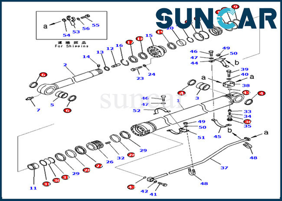شراء طقم خدمة أسطوانة الذراع 707-99-72350 7079972350 حفارة PC300-8 طقم ختم زيت كوماتسو online manufacture