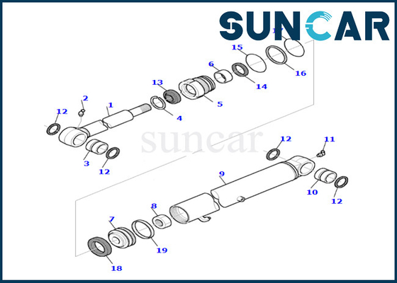شراء طقم ختم أسطوانة الجرافة 878000656 يناسب مجموعة خدمة أسطوانة دلو كوماتسو PC35R-8 online manufacture