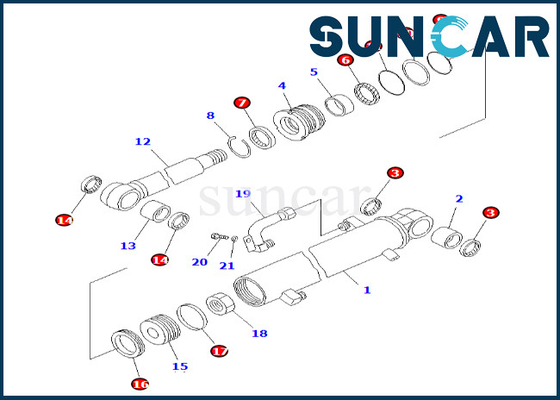 شراء 707-98-25110 7079825110 طقم ختم أسطوانة الذراع كوماتسو يناسب PC38UU-3 طقم خدمة أسطوانة الذراع online manufacture
