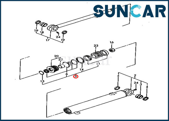 شراء PC30FR-2 كوماتسو YM172422-72950 مجموعة أدوات ختم الذراع لأجزاء الأسطوانة الهيدروليكية الداخلية online manufacture