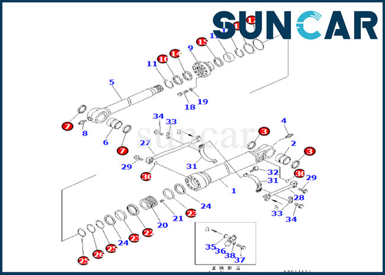 شراء طقم ختم أسطوانة الجرافة 707-99-66240 7079966240 كوماتسو لـ PC400-7 PC300LL-7E0 PC350LL-7E0 online manufacture