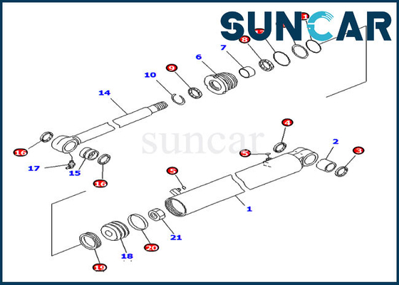 شراء مقاومة التآكل 707-98-23180 Boom Swing Cylinder Service Kit يناسب PC30MR-3 PC30MR-2 كوماتسو online manufacture