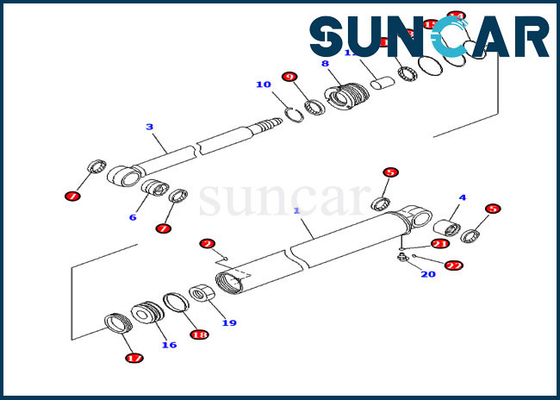 شراء PC35MR-3 PC30MR-3 KOMATSU 707-98-23870 7079823870 طقم ختم الذراع أسطوانة هيدروليكية online manufacture
