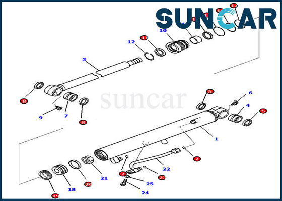شراء مجموعة خدمة أسطوانة الجرافة 707-98-14350 7079814350 لأجزاء نموذج كوماتسو PC35MR-3 PC30MR-3 online manufacture