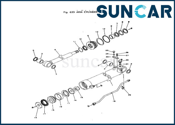 شراء طقم ختم أسطوانة الذراع 20T-63-66103 20T6366103 يناسب PC40-1 PC40-2 Komatsu Arm Cylinder Service Kit online manufacture