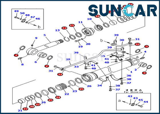 شراء 707-99-67300 7079967300 طقم خدمة أسطوانة ذراع الرافعة لـ PC450LC-6 PC450-6 إصدار خارجي كوماتسو online manufacture
