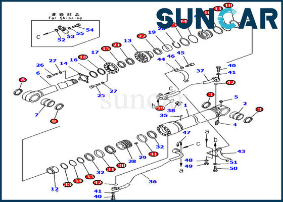 شراء 707-99-65210 Komatsu Boom Seal Repair Kit لقطع غيار خدمة استبدال حفارة PC400-7 PC400LC-7 online manufacture