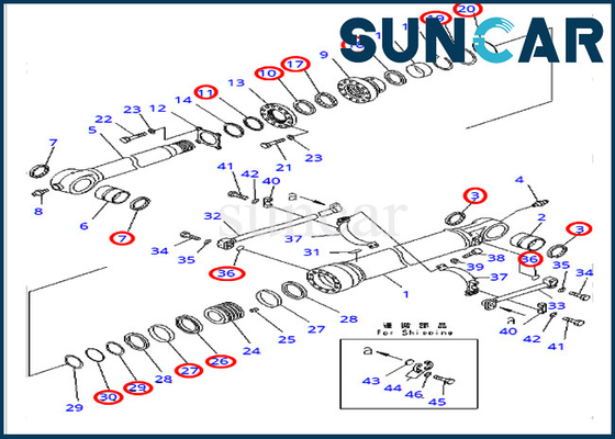 شراء طقم إصلاح ختم أسطوانة الجرافة 707-99-65220 لـ PC400-7 PC400LC-7 Komatsu Excavator Heavy Equipment online manufacture