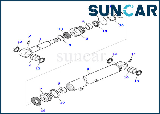 شراء طقم ختم أسطوانة دلو 878000660 عالي الجودة يناسب PC45R-8 طقم ختم إصلاح أسطوانة دلو online manufacture