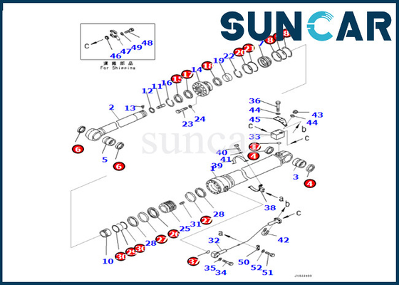 شراء كوماتسو 707-99-76190 7079976190 طقم ختم أسطوانة الذراع لـ PC400LCSE-8R PC500LC-8R PC500LC-8 online manufacture