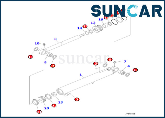 شراء Boom Swing Cylinder Komatsu Service Kit 707-98-29680 7079829680 Boom Swing Cylinder Seal Kit لـ PC55MR-3 PC55MR-5 online manufacture