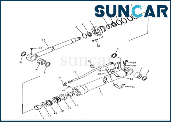 شراء 201-63-02020 2016302020 طقم ختم أسطوانة الذراع كوماتسو لمجموعة PC60-5 PC60L-5 online manufacture