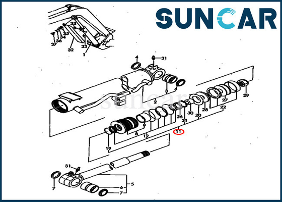 شراء YM172164-72370 YM17216472370 أدوات ختم زيت أسطوانة البوم لـ PC40FR-1 PC40FR-2 Komatsu الأجزاء الداخلية online manufacture
