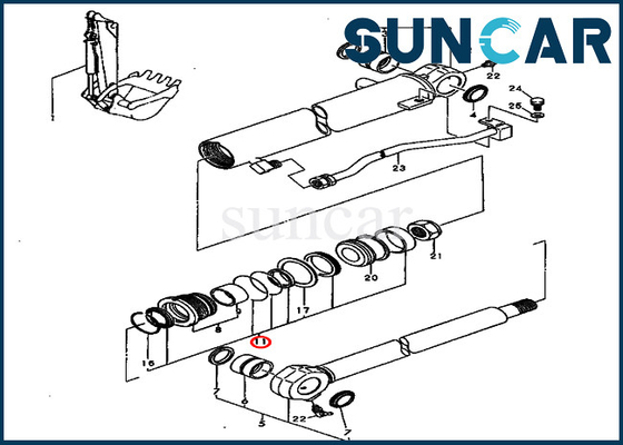 شراء أطقم إصلاح دلو أسطوانة هيدروليكية YM172964-72360 يناسب PC40FR-1 PC40FR-2 كوماتسو الأجزاء الداخلية online manufacture