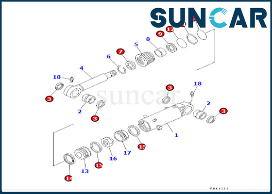 شراء 707-98-43170 7079843170 مجموعة ختم أسطوانة الشفرة ل PC60-7E PC60-7 Komatsu Blade Cylinder Sealing Kit online manufacture