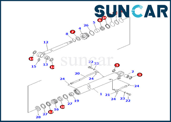 شراء كوماتسو 707-99-26710 7079926710 مجموعة ختم أسطوانة دلو ل PC60-8 PC70-8 مجموعة ختم أسطوانة دلو online manufacture