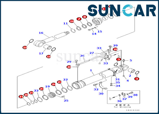شراء 707-99-69700 7079969700 طقم ختم أسطوانة بوم لـ PC600LC-6A PC600-8 PC600-7 كوماتسو online manufacture