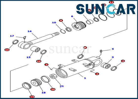 شراء PC40MR-2 PC50MR-2 مجموعة إحكام إغلاق لكوماتسو 707-98-34670 7079834670 بليد أسطوانة هيدروليكية طقم خدمة online manufacture