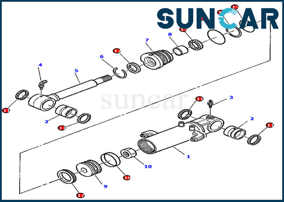 شراء 878000418 طقم إصلاح ختم أسطوانة الشفرة لقطع غيار حفارة PC45R-8 PC45-1 كوماتسو online manufacture