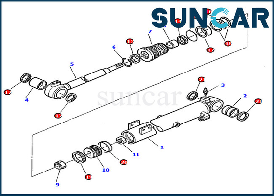 شراء PC45-1 حفارة كوماتسو 878000415 بوم اسطوانة ختم عدة ارتداء مقاومة مجموعات استبدال الهيدروليكية online manufacture