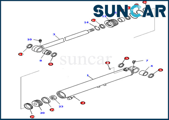 شراء طقم خدمة أسطوانة سوينغ 707-98-25780 7079825780 أطقم ختم حفارة كوماتسو PC45MR-3 online manufacture