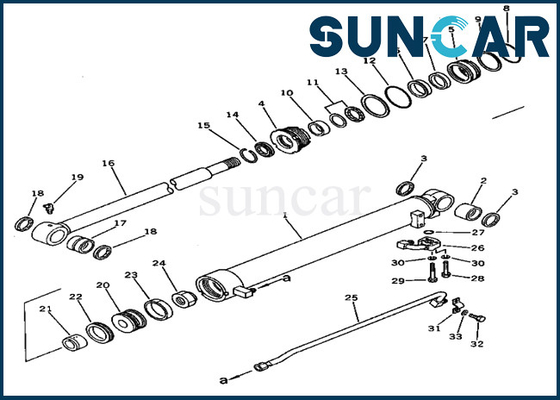 شراء PC60U-3 كوماتسو 201-63-33300 2016333300 طقم ختم أسطوانة الذراع أطقم ختم استبدال هيدروليكي online manufacture