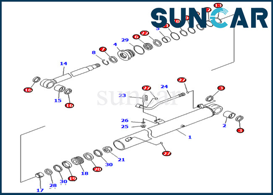 شراء PC70-8 كوماتسو 707-99-36710 7079936710 بوم هيدروليكي ختم مجموعة أدوات استبدال أطقم online manufacture