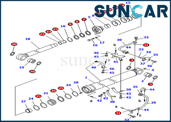 مجموعة الخدمة 707-99-68650 7079968650 أطقم ختم زيت أسطوانة الجرافة لـ PC750-6 PC750SE-6 كوماتسو