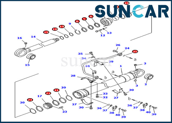 كوماتسو 707-99-69690 7079969690 طقم ختم أسطوانة دلو لموديلات PC750-7 PC800-8 إصدار خارجي
