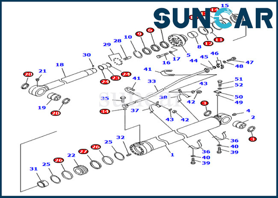 707-99-68660 الذراع إصلاح ختم عدة أسطوانة هيدروليكية ل PC750SE-7 PC800-7 كوماتسو إصدار ما وراء البحار