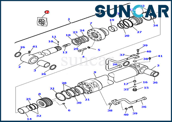 707-99-27740 7079927740 طقم ختم زيت أسطوانة الذراع لطراز بوم مكون من قطعتين PC75R-2 PW75R-2 كوماتسو