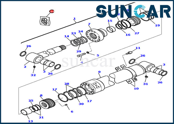 مجموعة الختم 707-99-37710 7079937710 طقم خدمة أسطوانة ذراع الرافعة يناسب أجزاء PC75R-2 PW75R-2 كوماتسو