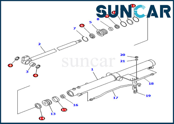 PC75UU-2 PC75UU-3 كوماتسو 707-98-24830 7079824830 حفارة الشريحة الذراع اسطوانة إصلاح مجموعة الختم