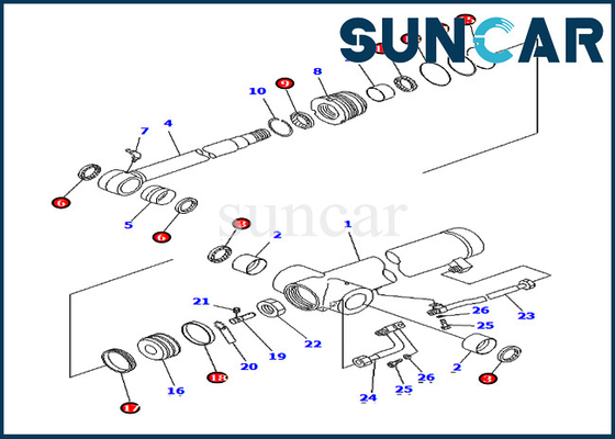 707-98-36630 7079836630 PC75UU-3 أطقم خدمة ختم زيت أسطوانة الذراع لأجزاء معدات كوماتسو الداخلية