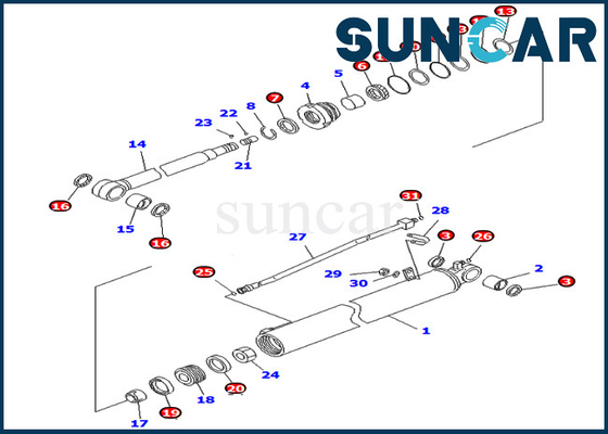 707-98-35310 7079835310 طقم ختم أسطوانة الذراع يناسب PC78US-8 PC78MR-6 PC88MR-6 كوماتسو الداخلية