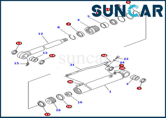 طقم مانع تسرب الزيت من بوم سوينغ 707-98-41330 7079841330 طقم إصلاح الأسطوانة يناسب PC78MR-6 PC88MR-6 كوماتسو