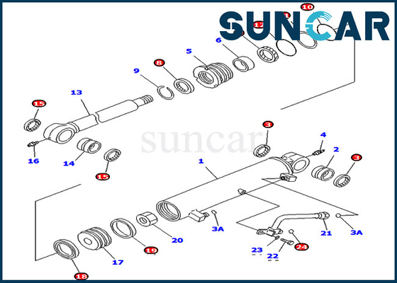 707-98-34700 7079834700 طقم خدمة أسطوانة إزاحة الازدهار يناسب الأجزاء الداخلية كوماتسو PC78UU-6 PC78UU-8