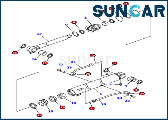 PC78UU-6 PC78UU-8 كوماتسو 707-98-43300 7079843300 أطقم استبدال حفارة