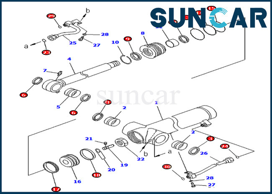 707-98-36720 مجموعة ختم الذراع 7079836720 PC78UU-6 PC78UU-8 مجموعات إصلاح ختم الاسطوانة كوماتسو