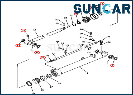 أطقم إصلاح طقم خدمة الذراع PC80-1 لـ 20X-63-66300 20X6366300 أسطوانة هيدروليكية كوماتسو