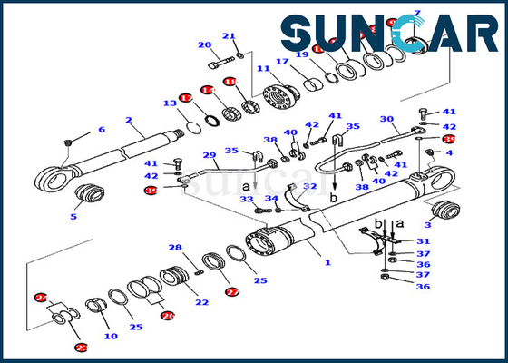 PC800-8E0 PC850-8E0 Komatsu 707-99-76360 7079976360 Boom Cylinder Service Kit طقم ختم حفارة